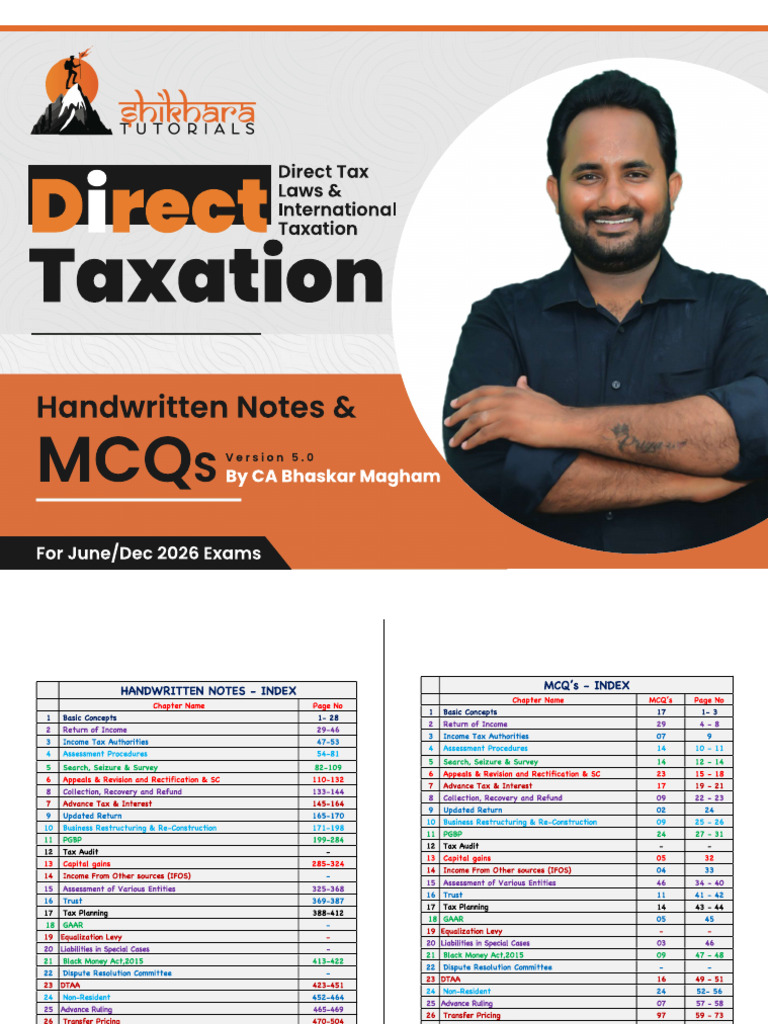 Cma Final Dt-Handwritten Notesandmcqs Part-1 CA Bhaskar Magham Sir