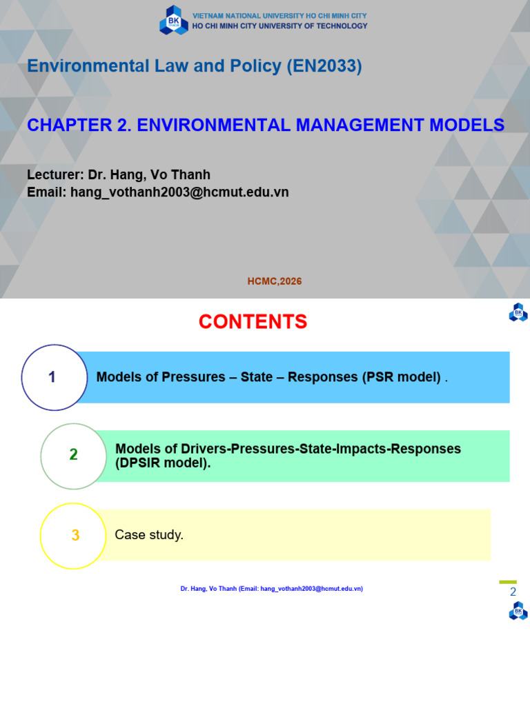 Chapter 2 - Environmental Management Models - Dr. Vo Thanh Hang | PDF ...