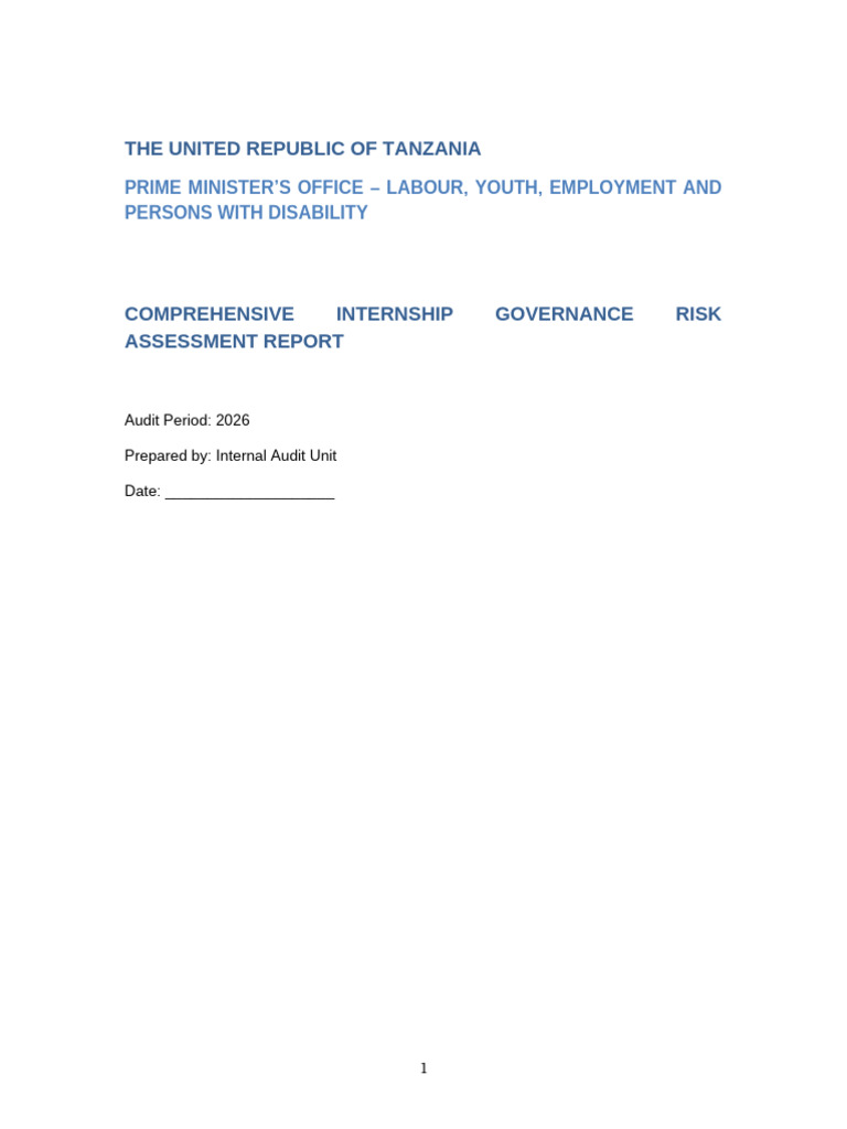 Comprehensive Internship Governance Risk Assessment Report | PDF ...