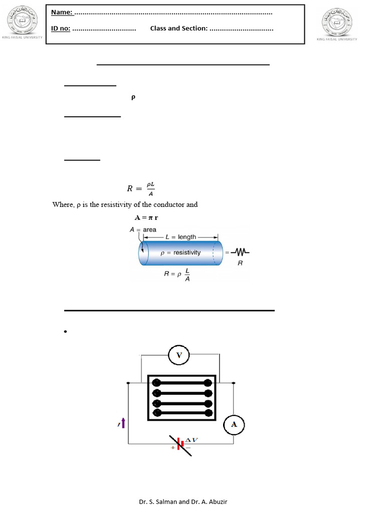 Practical No.2 Resistivity | PDF | Voltage | Electrical Resistivity And ...