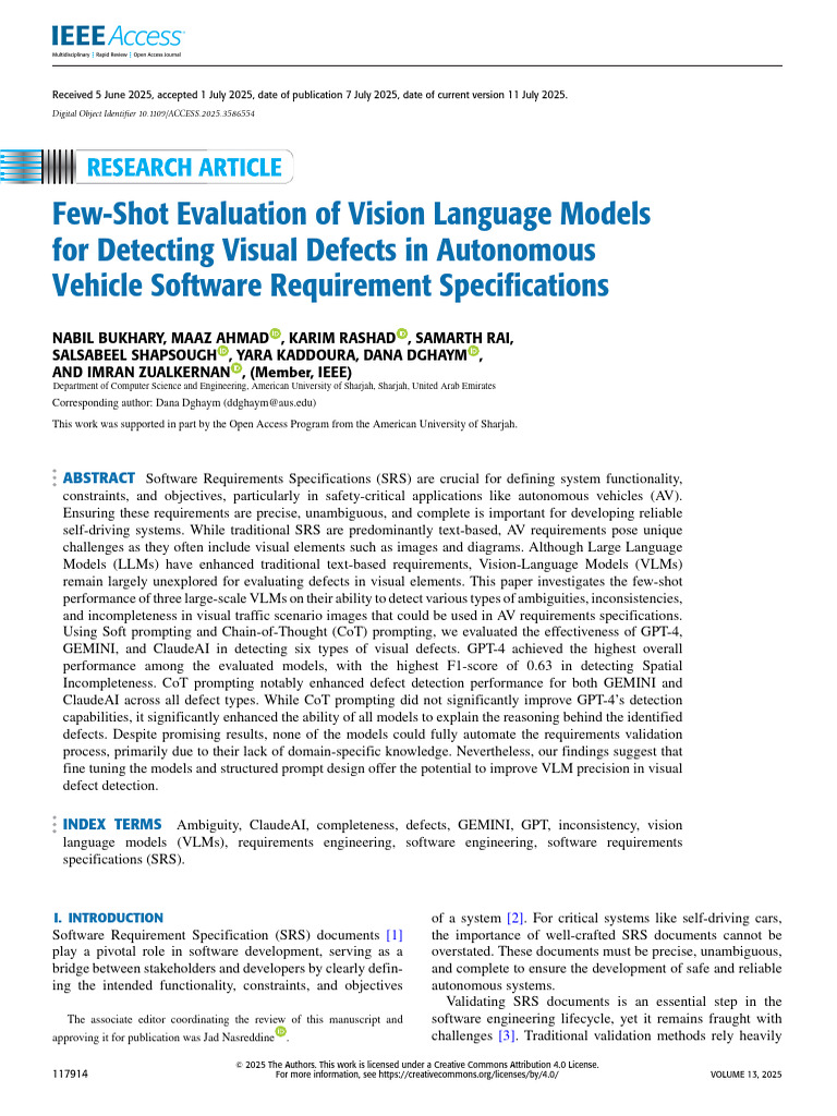 Few-Shot Evaluation of Vision Language Models For Detecting Visual ...