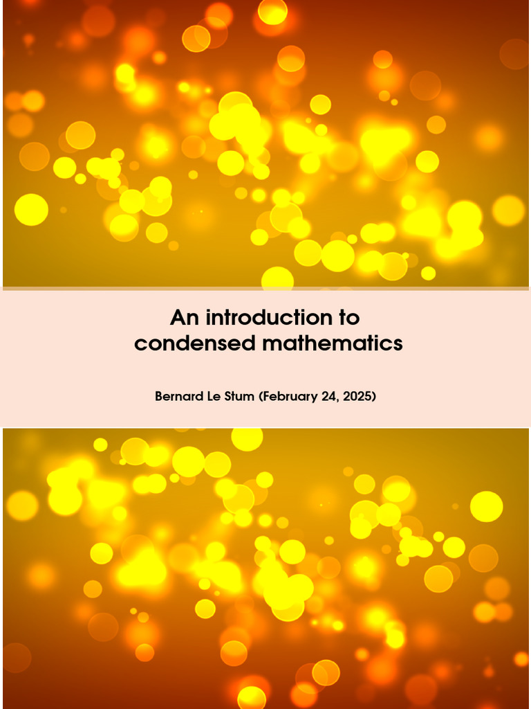 Condensed Book | PDF | Category Theory | Algebra