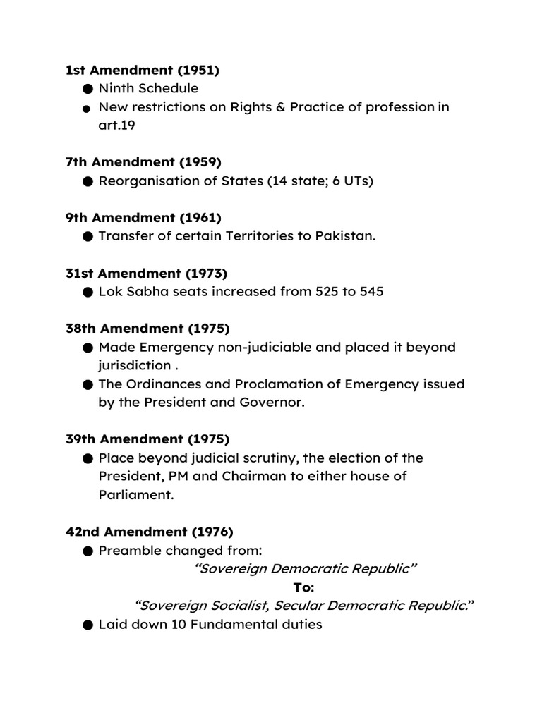 Important Constitutional Amendments | PDF | Government | Political Charters