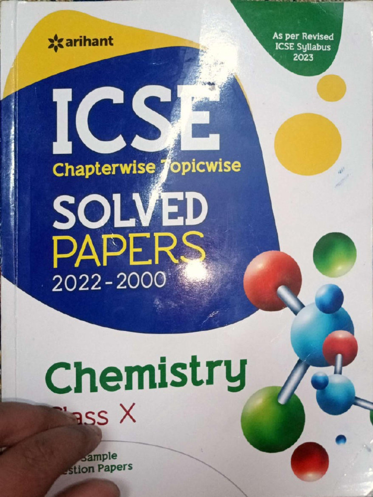 Arihant - ICSE Chapterwise Topicwise Solved Papers Chemistry Class 10 ...