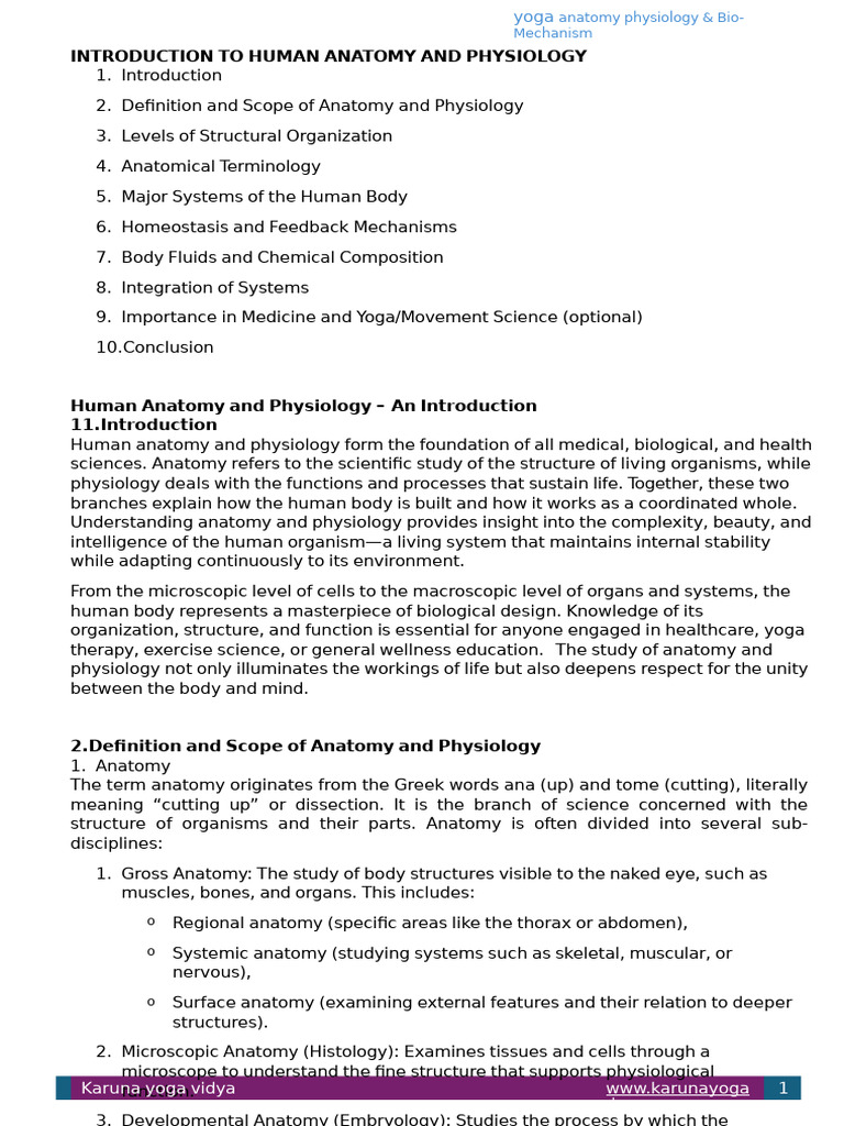 Introduction Human Anatomy and Physiology | PDF | Human Body ...