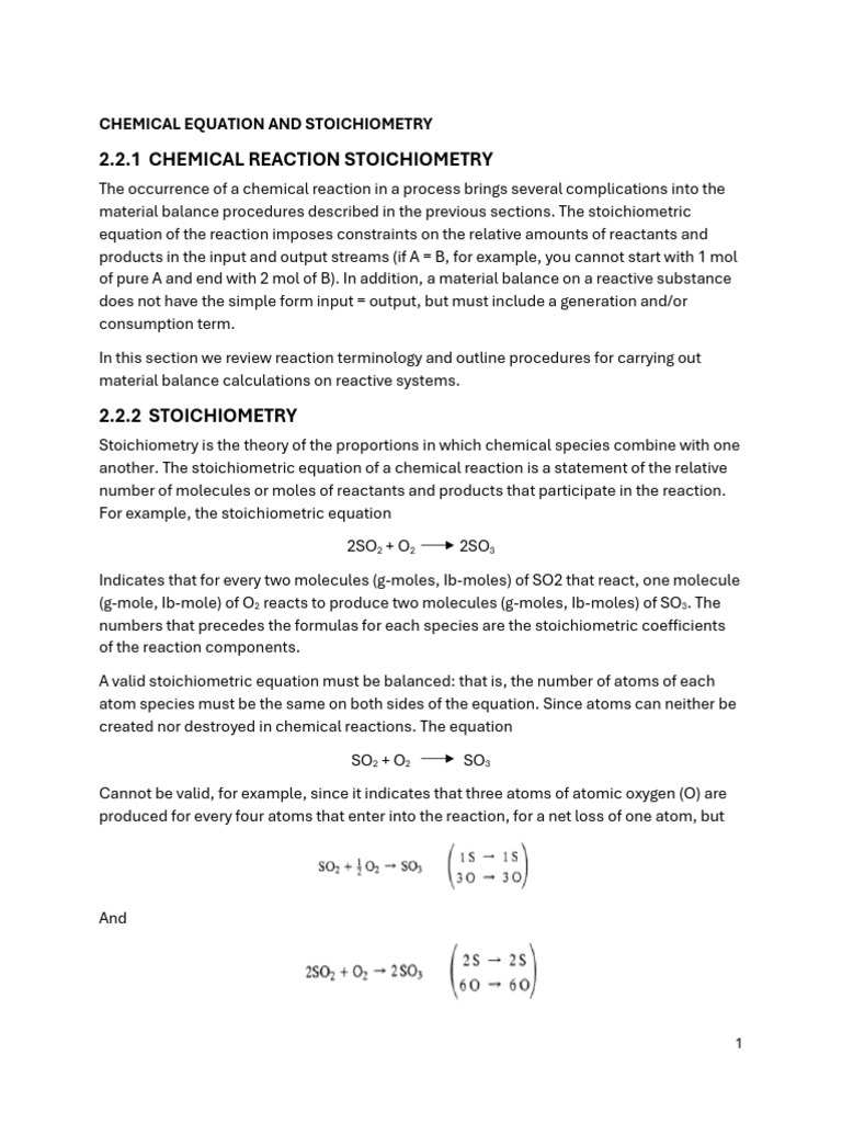 Chemical Equation and Stoichiometry | PDF | Stoichiometry | Physical ...