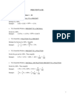 Percentage-: Use The Following For Problems 1 - 10