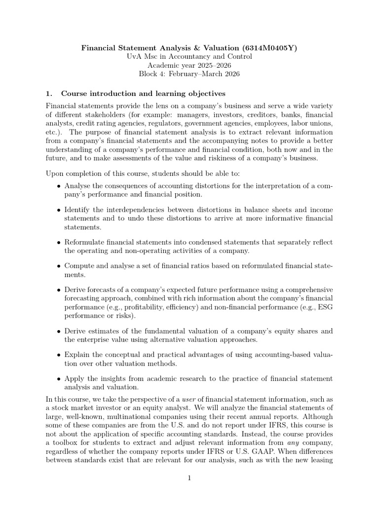 Fsav - Course - Syllabus - 2025-2026 He's Fjsuz R | PDF | Valuation ...