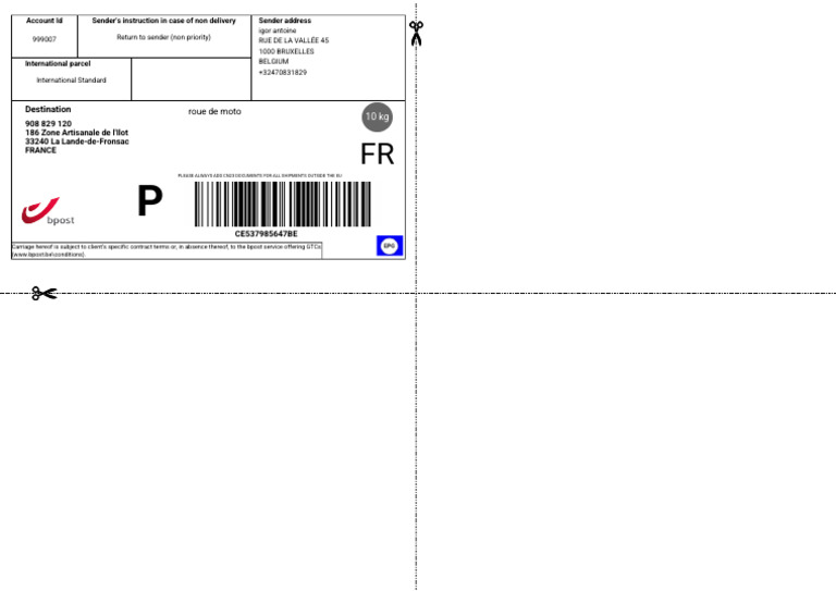 Bpost-Label - 2026-01-14T180650720 | PDF