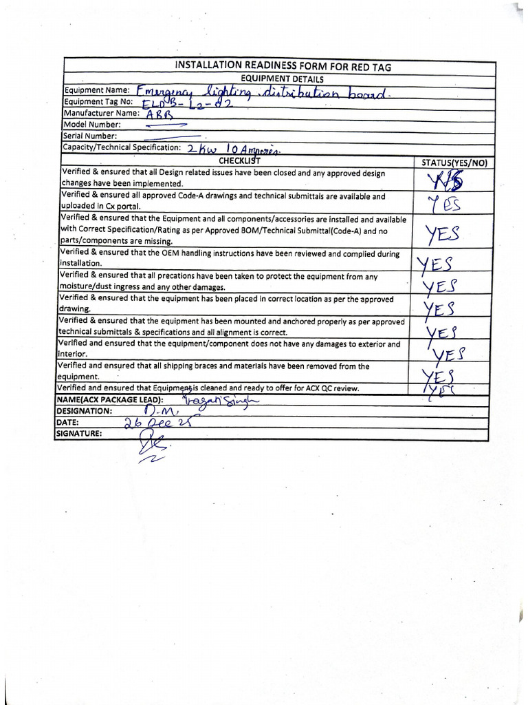 Execution Check List-3 | PDF