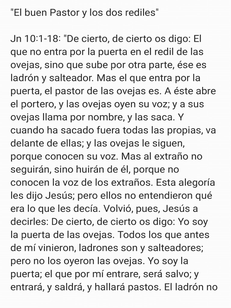 El Buen Pastor y Los 2 Rediles | PDF