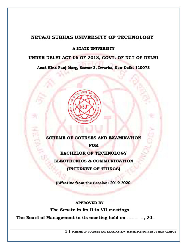 BTech - Ece - IOT-Scheme of Courses and Examination | PDF | Optics ...