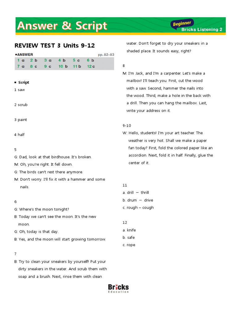 Review Test 3 Units 9-12 | PDF