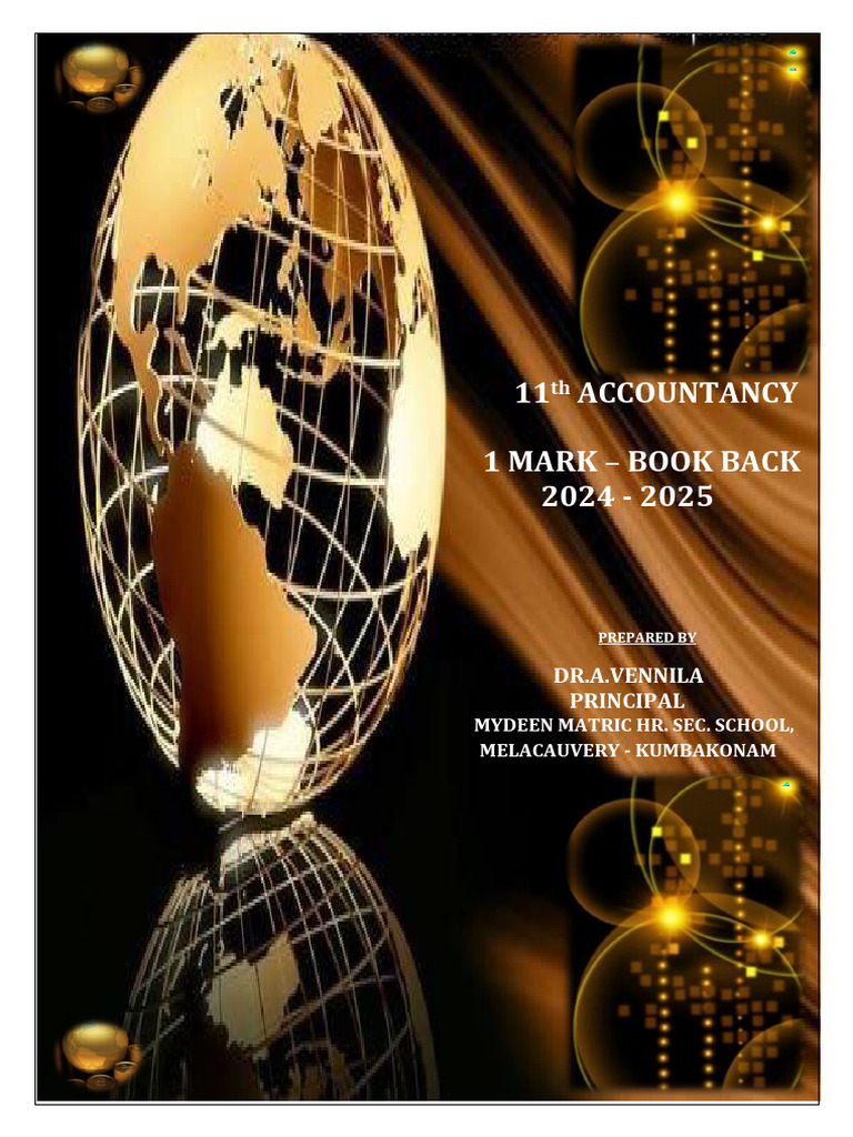 11th Accountancy EM Book Back One Mark Questions 2025 26 English Medium ...