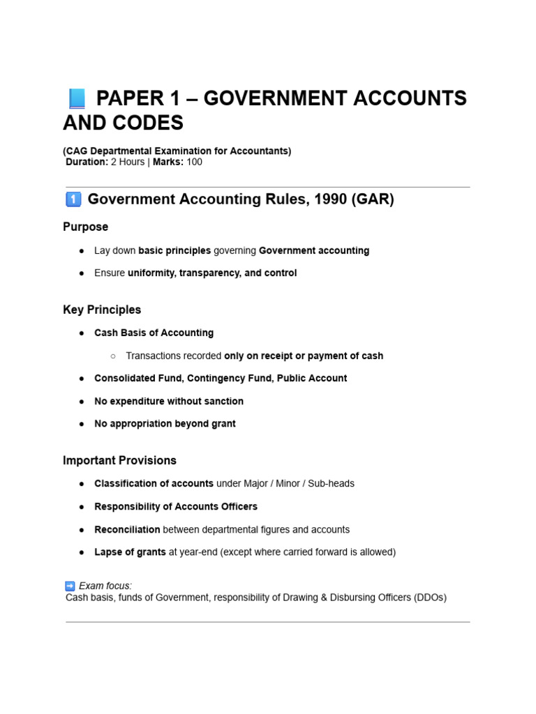 CAG paper 1 | PDF | Expense | Budget