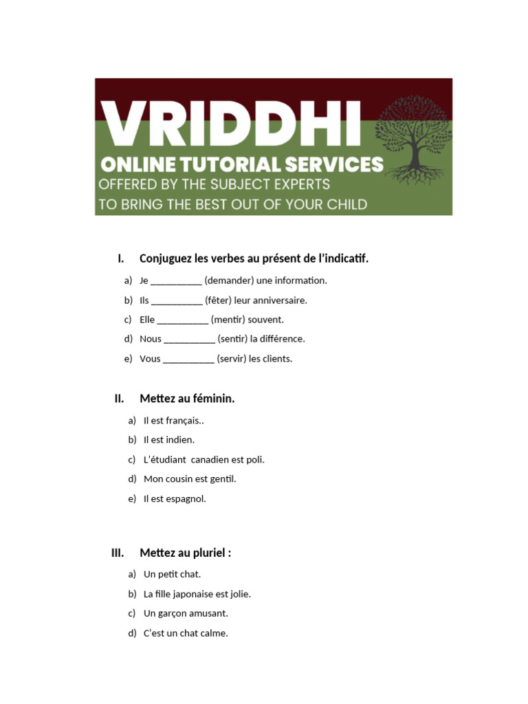 French Worksheet | PDF