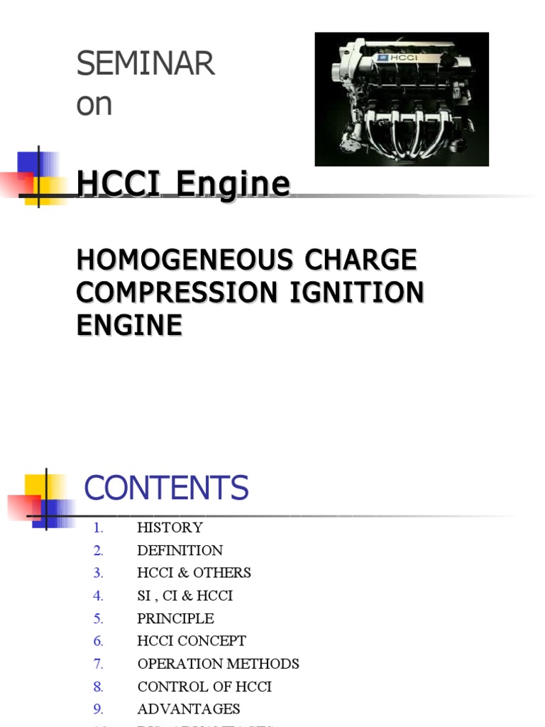 HCCI Seminar | PDF | Internal Combustion Engine | Combustion