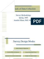 Methods of Data Collection: Survey Methodology Spring, 2005 Jennifer Mann, PHD, MPH