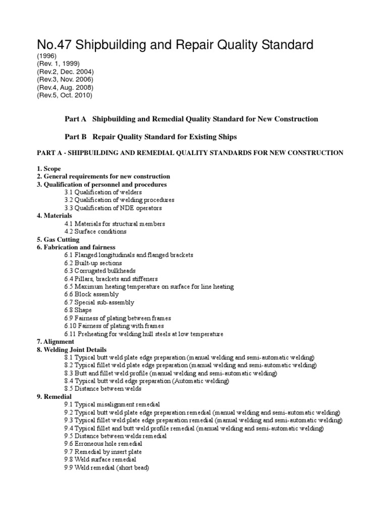 IACS No. 47 Shipbuilding Quality Standards | PDF