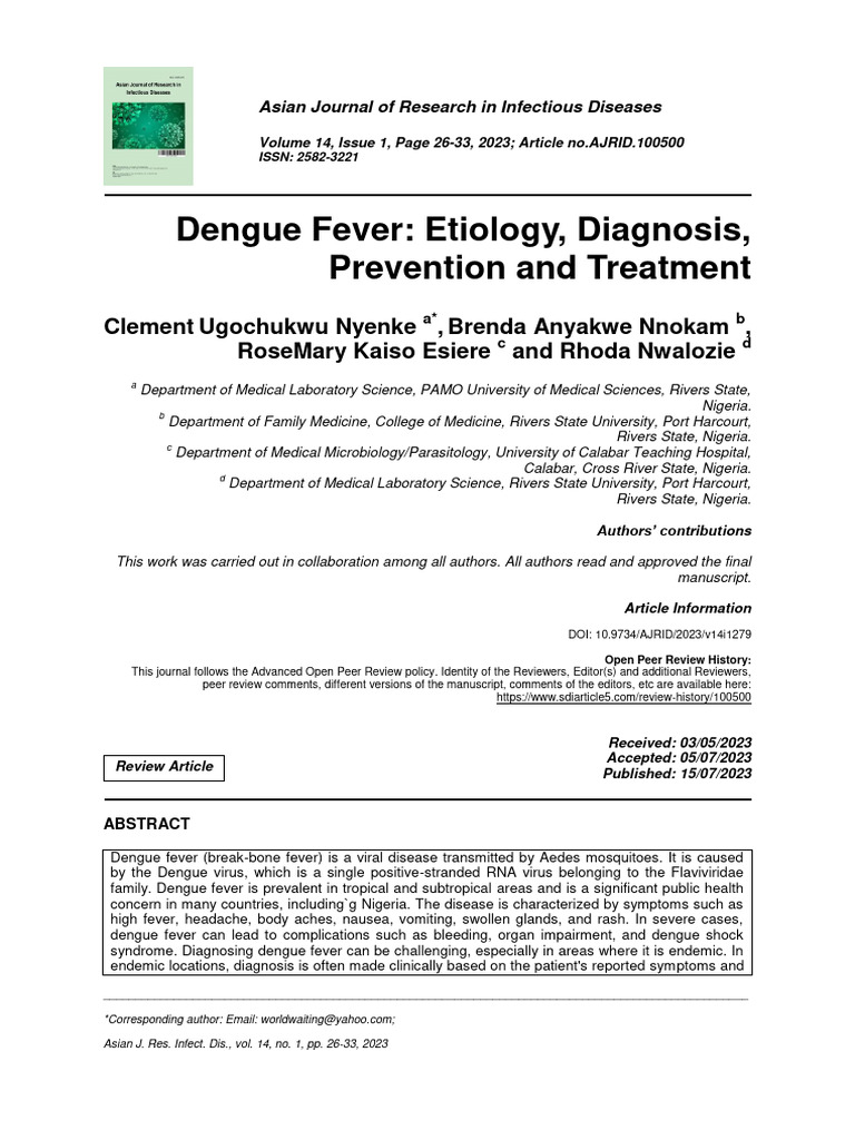 Dengue Fever Source 1 | PDF | Malaria | Clinical Medicine
