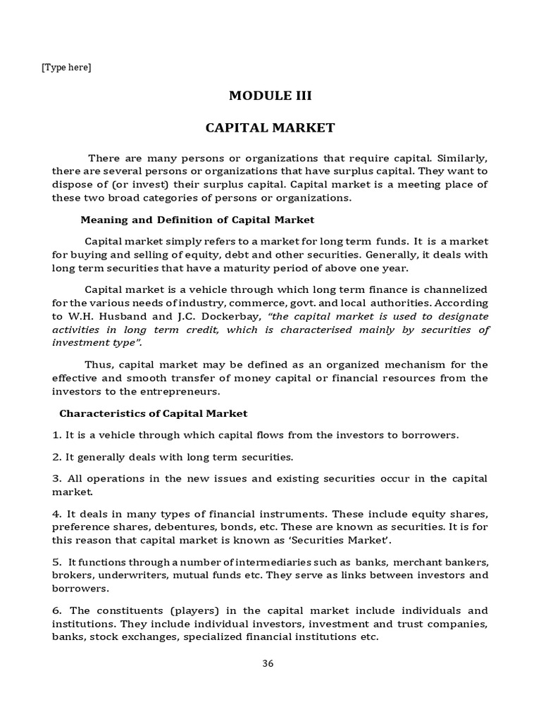 1 - Notes-Capital Market | PDF | Securities (Finance) | Bonds (Finance)