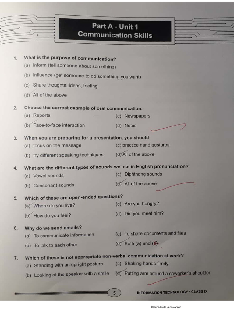 IT Part A Unit1 Communication Skills Workbook-1 | PDF