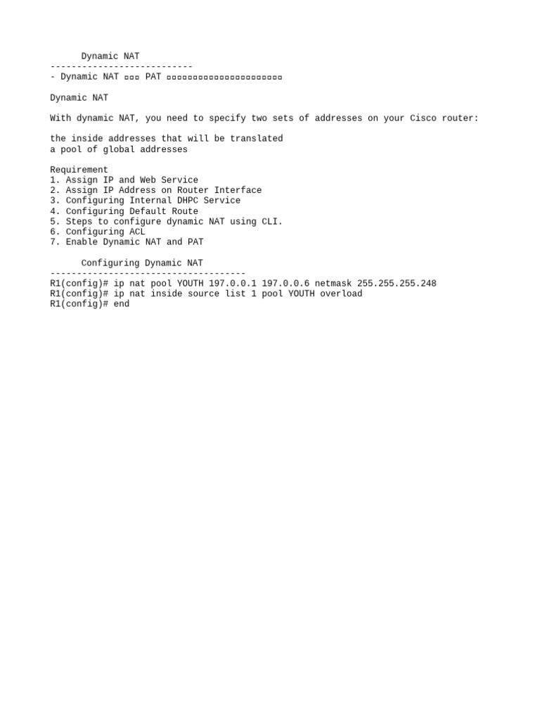 Dynamic NAT | PDF