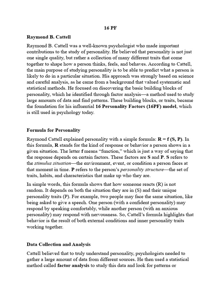 16 PF | PDF | Motivation | Motivational