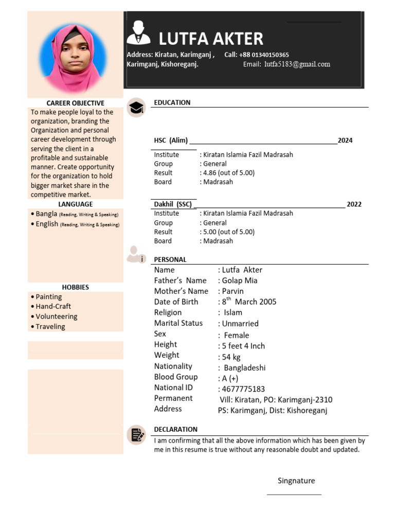 Lutfa CV | PDF