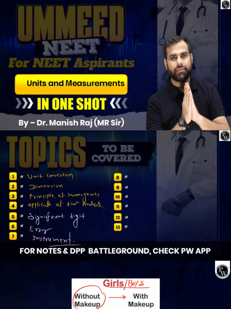 Units and Measurements (One Shot) _ Class Notes __ Ummeed NEET 2025 (1 ...