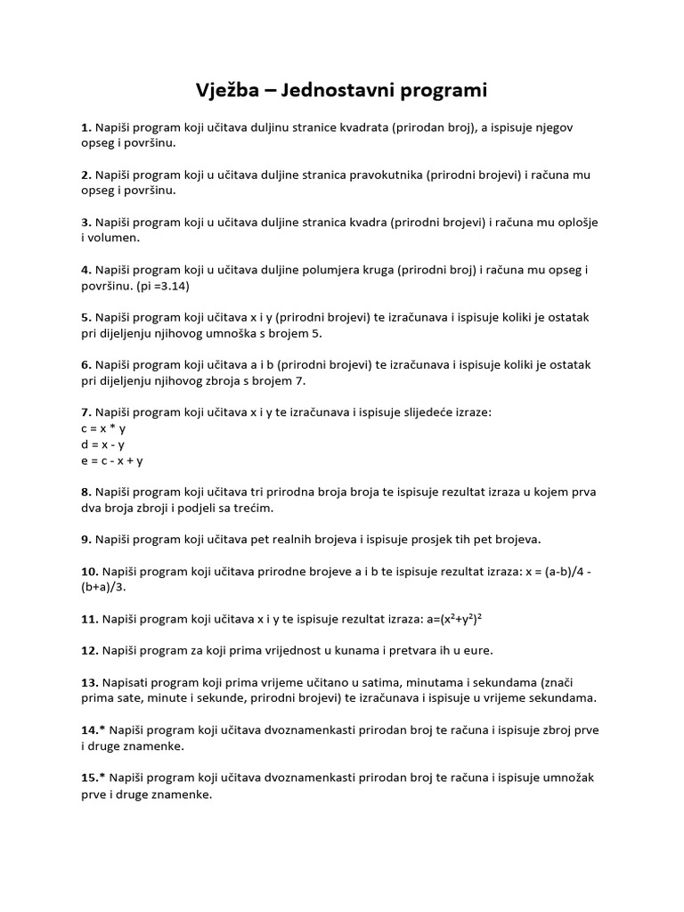Prvi Programi | PDF