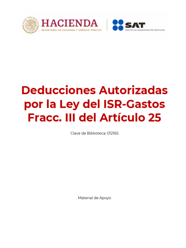 Deducciones Autorizadas Por La Ley Del ISR | PDF | Contabilidad ...