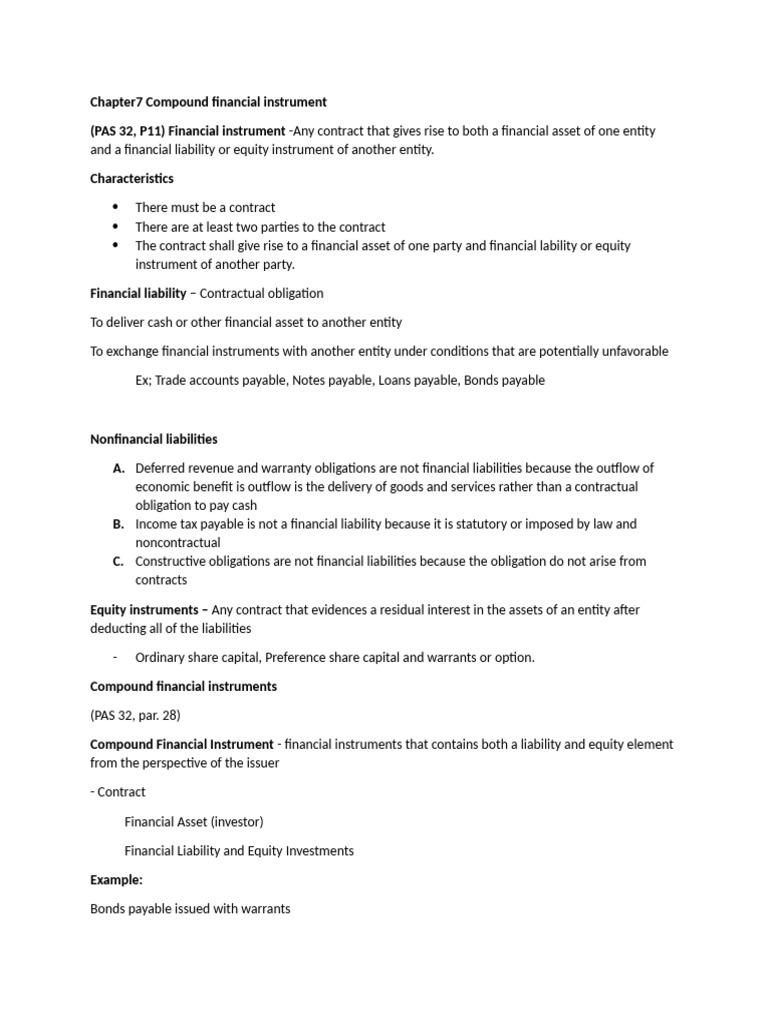 Chapter7 Compound Financial Instrument | PDF