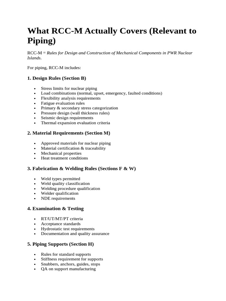 What RCC Code Nuclear Piping Analysis | PDF | Pipe (Fluid Conveyance ...