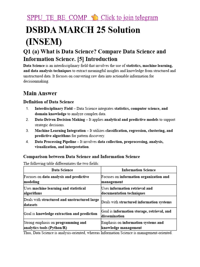 Dsbda March 25 Solution (Insem) | PDF | Data Science | Skewness