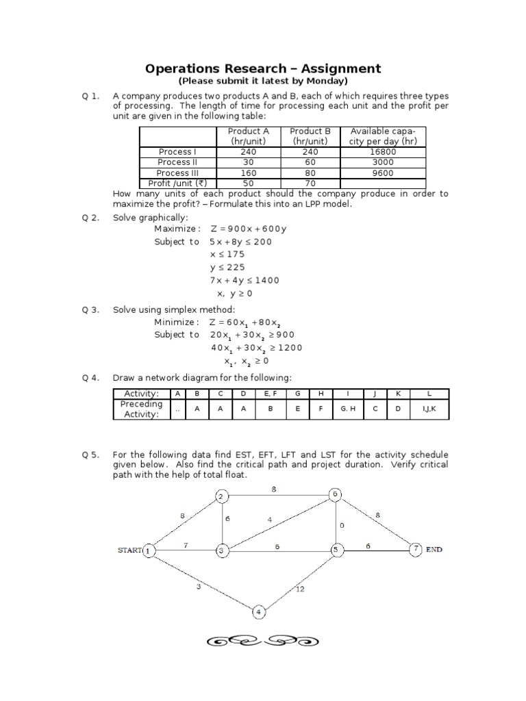 Operations Research Assignment Guide | PDF | Areas Of Computer Science ...