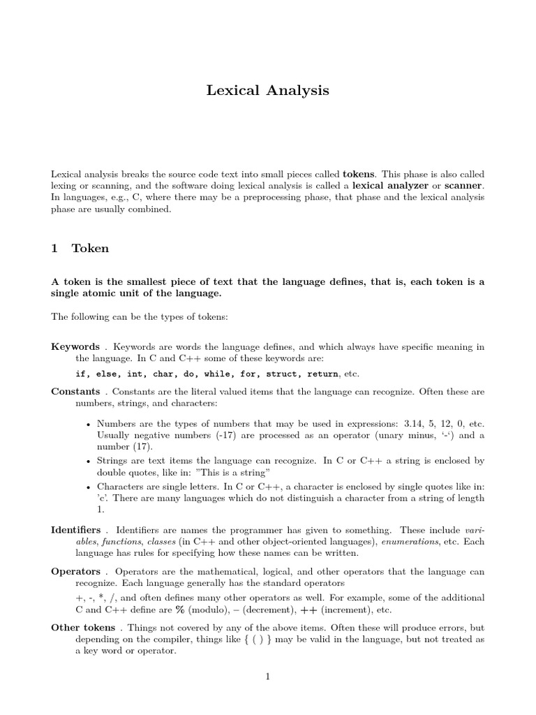 Lexi Cal Analysis | PDF | Regular Expression | Computer Science
