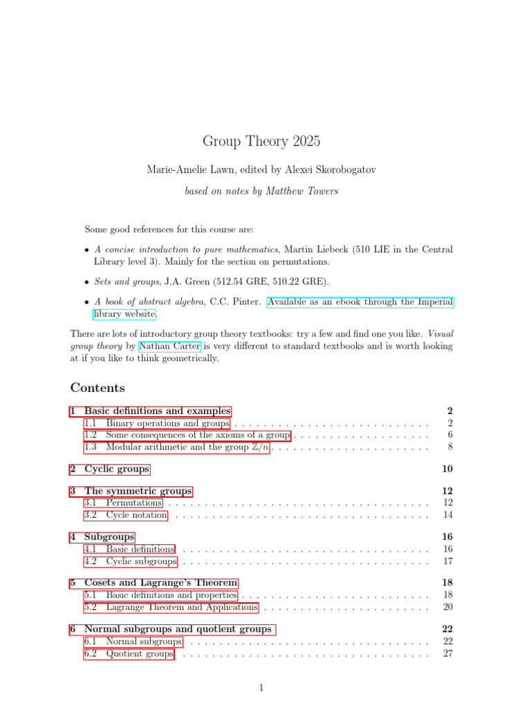 Group Theory | PDF | Group (Mathematics) | Mathematical Objects