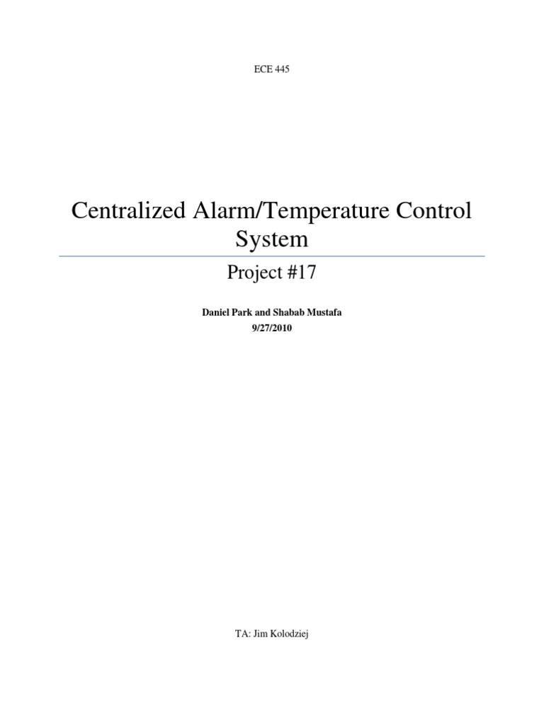 Centralized Alarm/Temperature Control System Project 17 PDF Pic