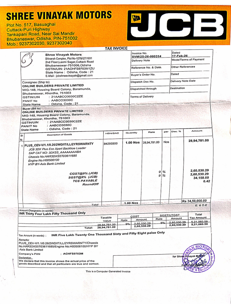 OBPL JCB Documents | PDF