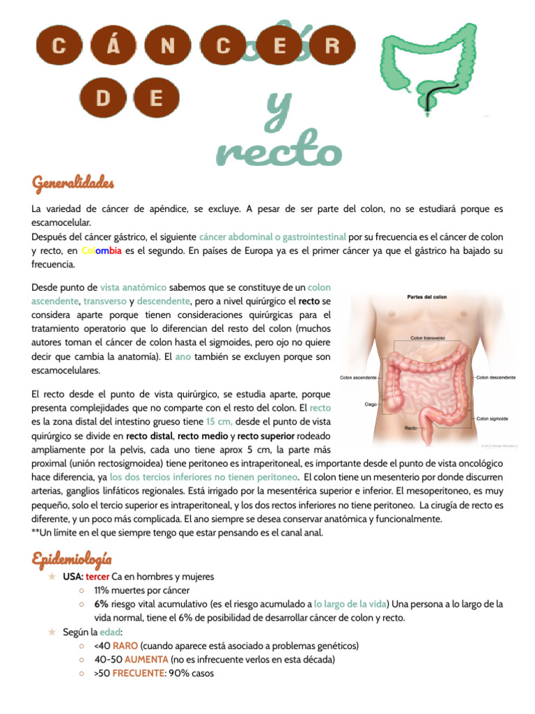 Cáncer de colón y recto.docx | PDF | Cáncer colonrectal | Intestino grueso