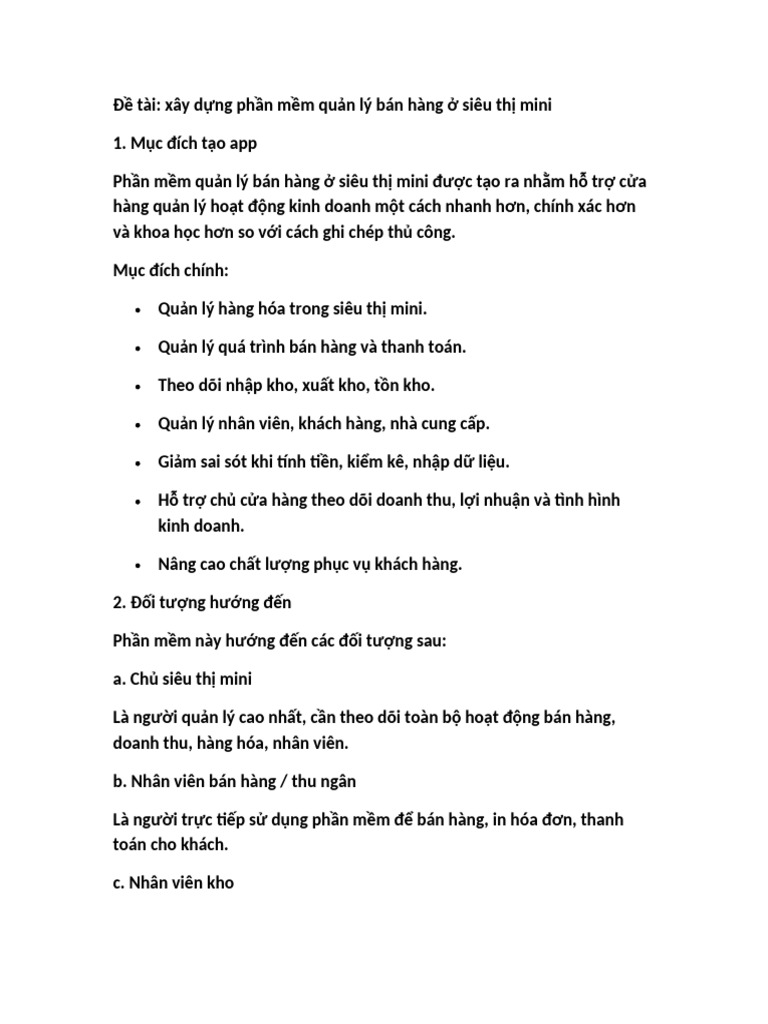 Phan Mem Quan Ly Sieu Thi Mini | PDF
