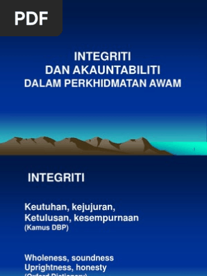 Akauntabiliti Dan Integriti Dalam Pengurusan Pdf