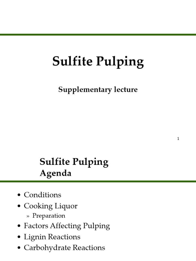 Chapter 4. Sulfite Pulping Exra Notes | PDF