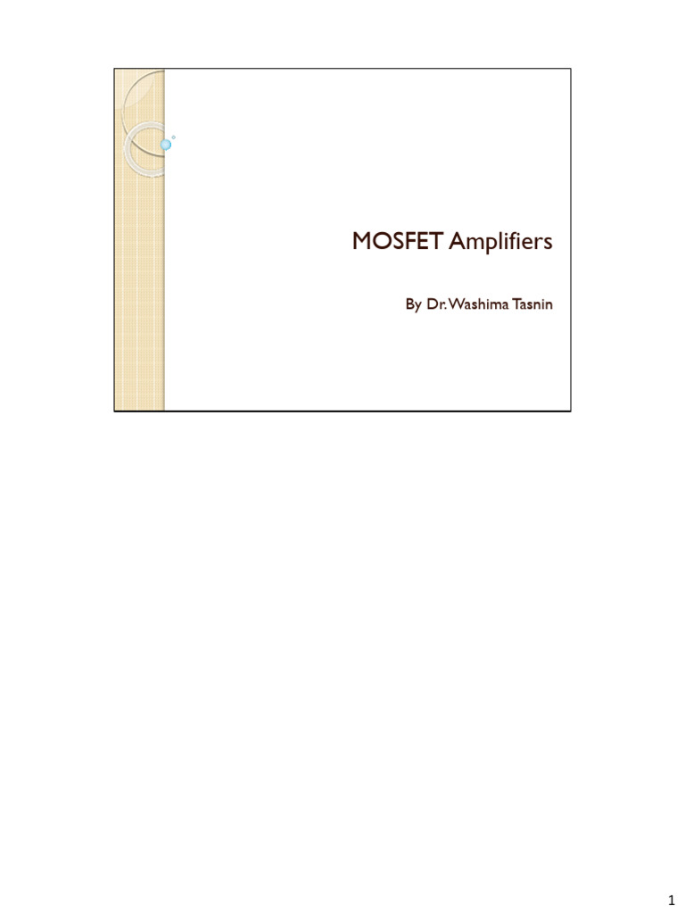 MOSFET (AC analysis) | PDF | Amplifier | Mosfet