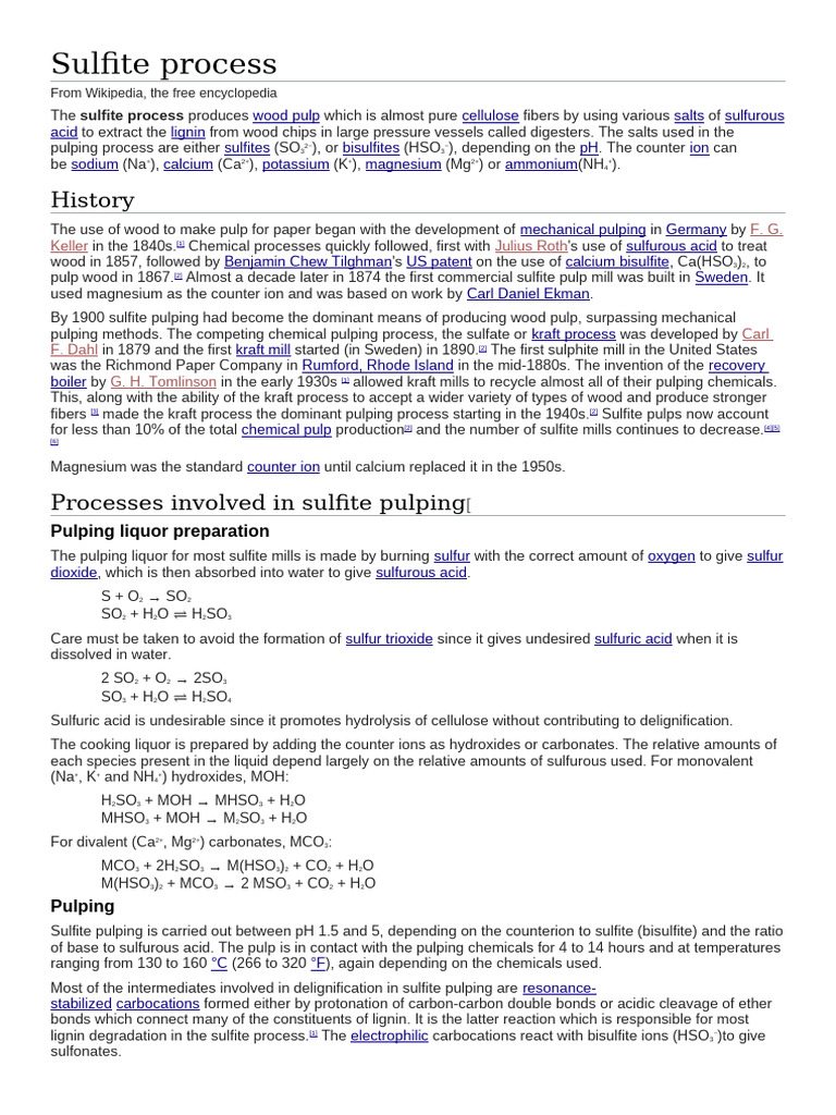 Sulfite process 2018 | PDF | Chemical Compounds | Papermaking