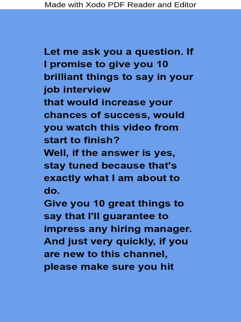 In a Job Interview for Guaranteed Success! Job Interview Tips! | PDF ...
