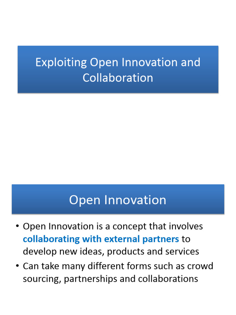 4_Open Innovation&Collaboration.pptx--d | PDF | Innovation | Collaboration