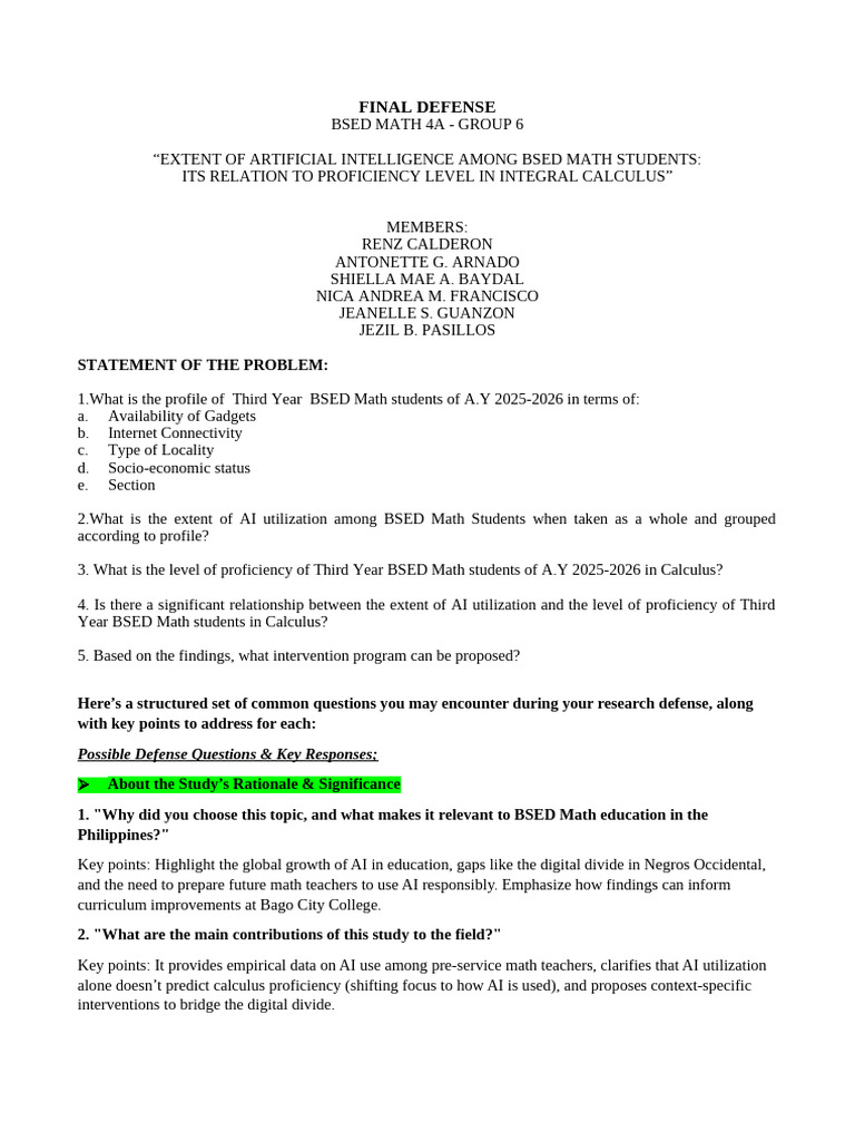 Final Defense Reviewer | PDF | Artificial Intelligence | Intelligence ...