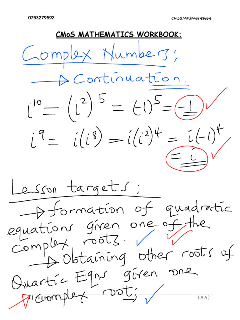 CMoS COMPLEX NUMBERS- PART TWO♥️ ️ | PDF